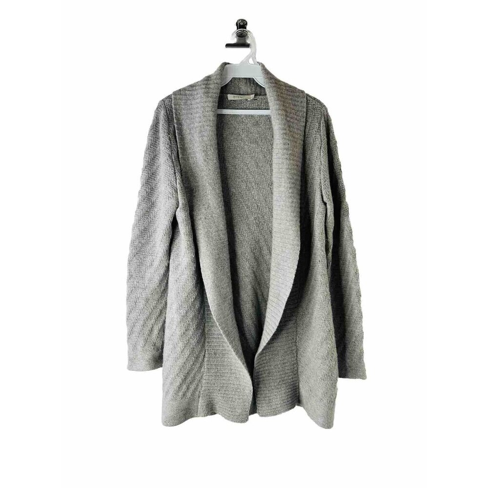 Bypac Soft Cashmere Open Draped Cardigan Sweater Gray